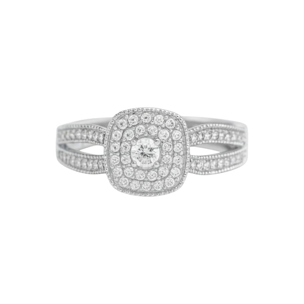 Item | Buy Cherry Cushion Cut Natural Diamond Cluster Engagement Ring in 18KT Gold | SPOP Enterprise Global
